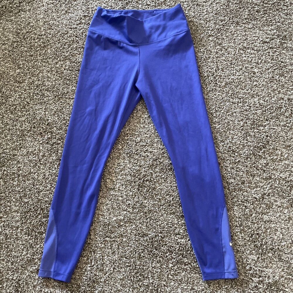 Nike Dri-fit Girls Purple Leggings - Size S - Mesh Ankle Accent
